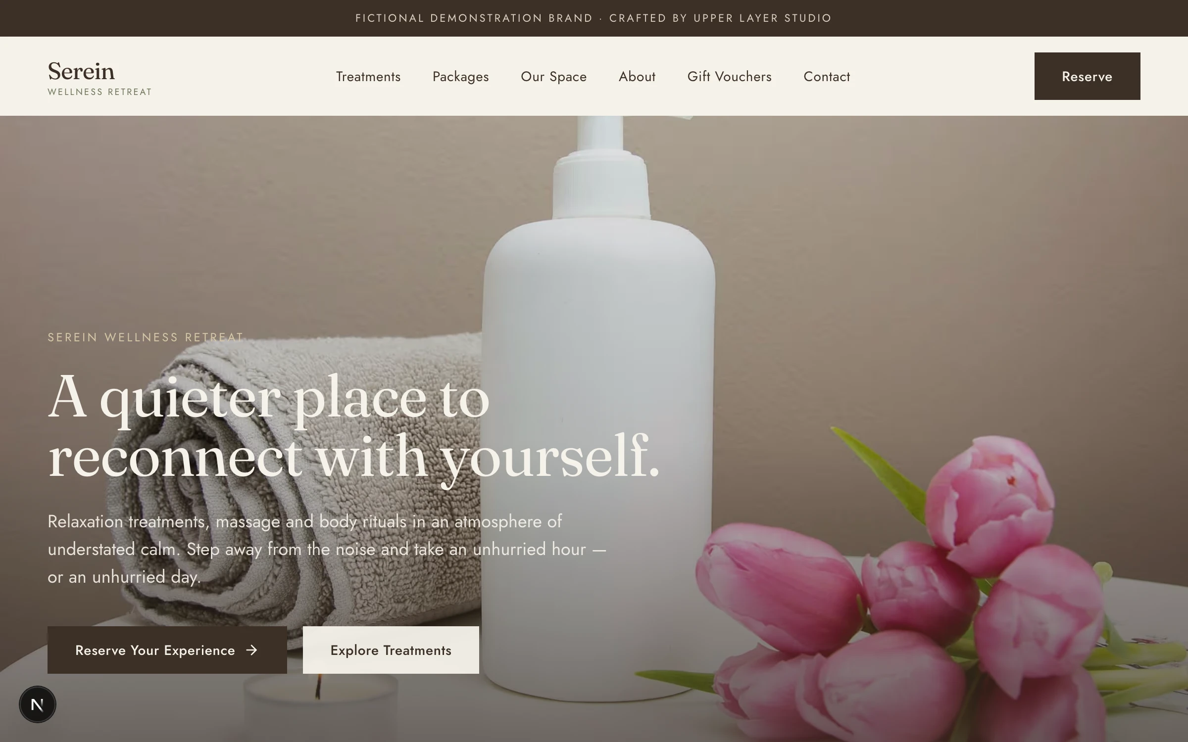 Serein Wellness Retreat — Luxury Wellness Retreat & Spa Booking Site designed by Patel Web Studio Surat