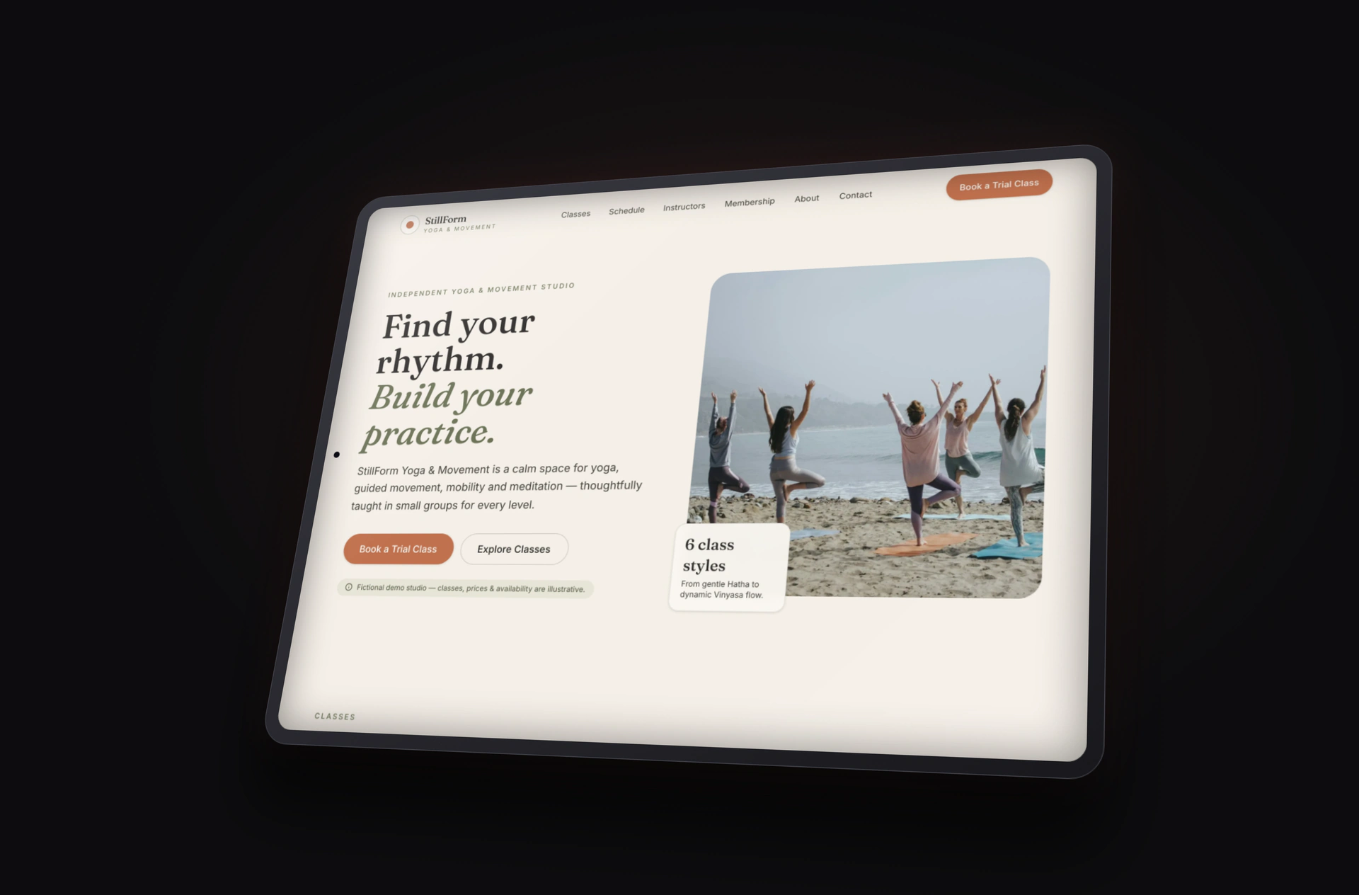 StillForm Yoga & Movement Isometric iPad Pro