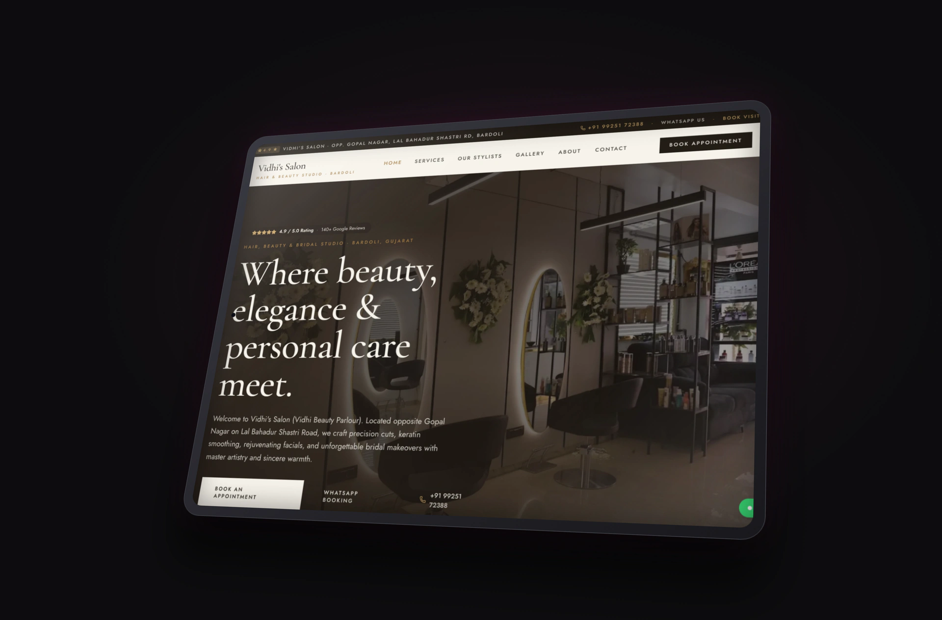 Vidhi's Salon Isometric iPad Pro